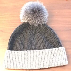 100% Wool and Fur Beanie
